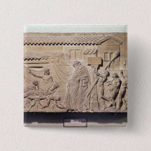 Afbeelding van Dionysus thuis Vierkante Button 5,1 Cm (Voorkant)