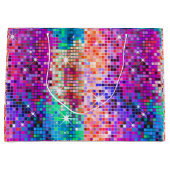 Afbeelding van disco faux glitter groot cadeauzakje (Voorkant)