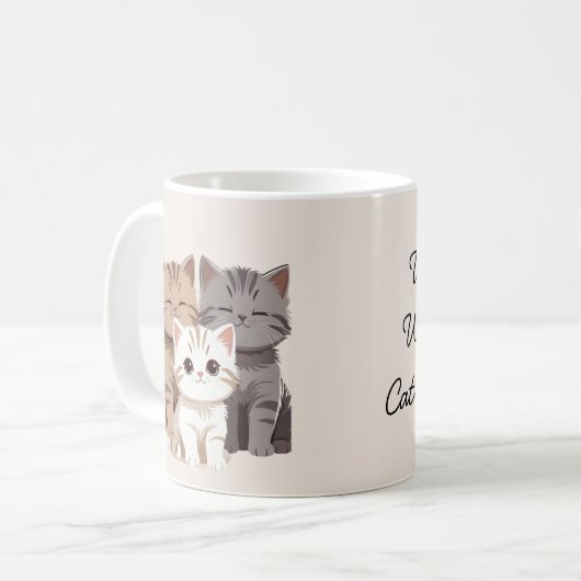 Afbeelding van drie katten, Beste Kattenmoeder Clu Koffiemok (Voorkant links)