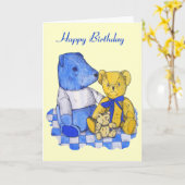 afbeelding van drie leuke teddyberen kaart (Gele Bloem)