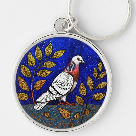 Afbeelding van duif sleutelhanger (Voorkant)