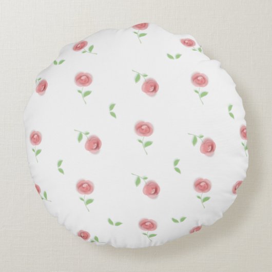 Afbeelding van een bloem van roos rond kussen (Achterkant)