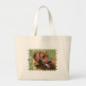 Afbeelding van een Dachshund Dog Canvas Bag Grote Tote Bag (Voorkant)