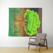 Afbeelding van een Evergreen Tree Artwork - Forest Wandkleed (In Situ (horizontaal))