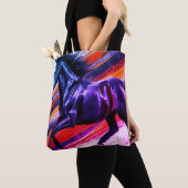 Afbeelding van een galopperende hengst op herbruik tote bag (Dichtbij)
