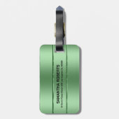 Afbeelding van een glans metallisch groen bagagelabel (Achterkant verticaal)