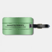 Afbeelding van een glans metallisch groen bagagelabel (Achterkant horizontaal)