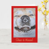 afbeelding van een grappige smakelijke akita gliml kaart (Gele Bloem)