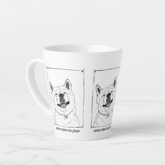 afbeelding van een grappige smakelijke akita gliml latte mok (Linkerhoek)