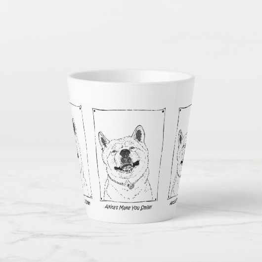 afbeelding van een grappige smakelijke akita gliml latte mok (Voorkant)