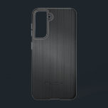 Afbeelding van een grijze geborstelde aluminium te samsung galaxy hoesje<br><div class="desc">Afbeelding van een donkergrijze geborsteld aluminium metalen uiterlijk. Eenvoudig en elegant ontwerp. Beschikbaar op andere producten. Facultatieve naam/monogram.</div>