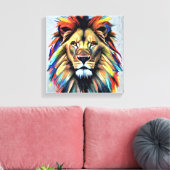 Afbeelding van een grote leeuw canvas afdruk (Insitu (Woonkamer))