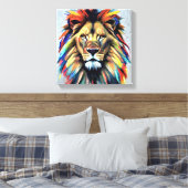 Afbeelding van een grote leeuw canvas afdruk (Insitu (Slaapkamer))
