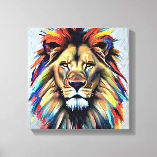 Afbeelding van een grote leeuw canvas afdruk (Voorkant)