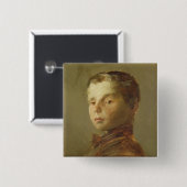 Afbeelding van een jongen, 1875 vierkante button 5,1 cm (Voorkant /achterkant)