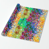 Afbeelding van een kleurrijk kleurig kleurstofglit cadeaupapier (Uitgerold)