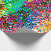 Afbeelding van een kleurrijk kleurig kleurstofglit cadeaupapier (Hoek)