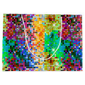 Afbeelding van een kleurrijk kleurig kleurstofglit groot cadeauzakje (Achterkant)