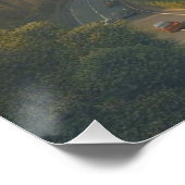 Afbeelding van een leuk huisje met een stad in de  perfect poster (Hoek)