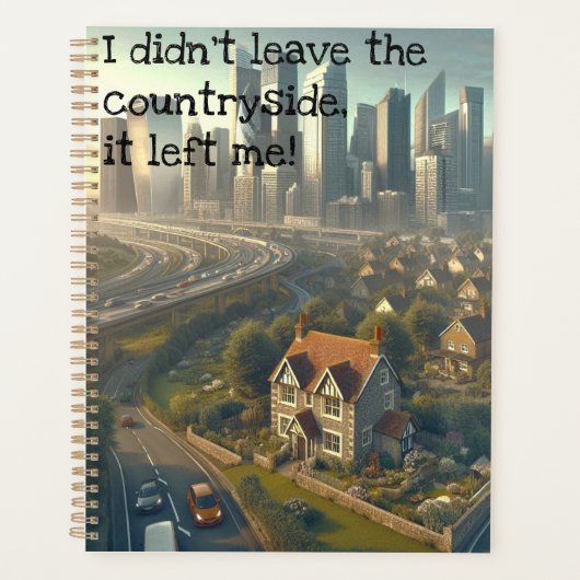 Afbeelding van een leuk huisje met een stad in de  planner (Voorkant)