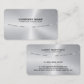Afbeelding van een luxe metalen faux Silver Textur Visitekaartje (Voorkant / Achterkant)