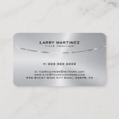 Afbeelding van een luxe metalen faux Silver Textur Visitekaartje (Achterkant)