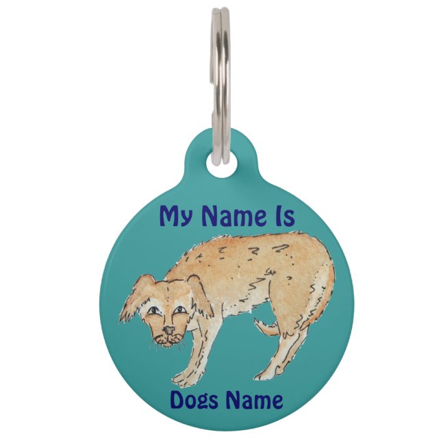 afbeelding van een met struikgewas gemengde fokhon huisdierpenning (Voorkant)