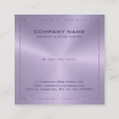 Afbeelding van een metalen paarse grens vierkante visitekaartje (Achterkant)