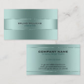 Afbeelding van een metallisch blauw-groen met glan visitekaartje (Voorkant / Achterkant)