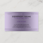 Afbeelding van een metallisch paars met glanzende  visitekaartje (Achterkant)