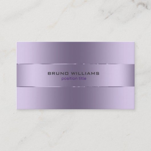 Afbeelding van een metallisch paars met glanzende  visitekaartje (Voorkant)