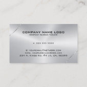 Afbeelding van een metallisch zilver glimmend lijn visitekaartje (Achterkant)