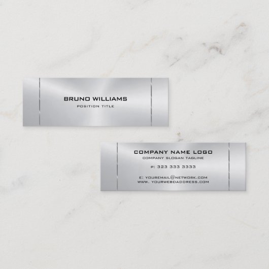 Afbeelding van een metallisch zilver Klein accent  Mini Visitekaartje (Voorkant / Achterkant)