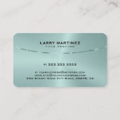 Afbeelding van een metallische groene tint visitekaartje (Achterkant)