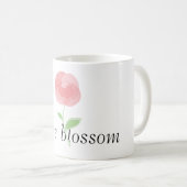 Afbeelding van een rond roos bloemkussen koffiemok (Voorkant rechts)