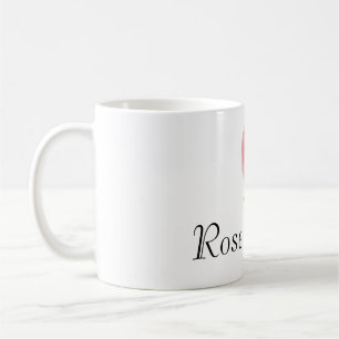 Afbeelding van een rond roos bloemkussen koffiemok