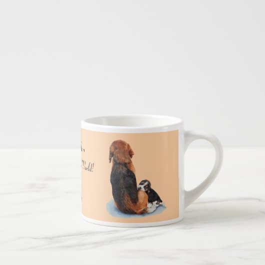 afbeelding van een schattige puppy beagle die mam  espresso kop (Rechts)