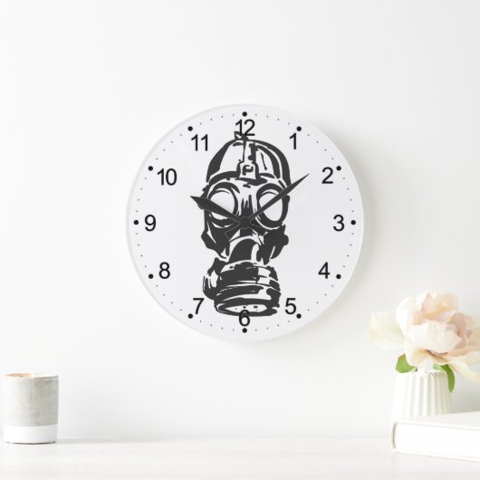 afbeelding van een schetsgasmasker grote klok (Huis)