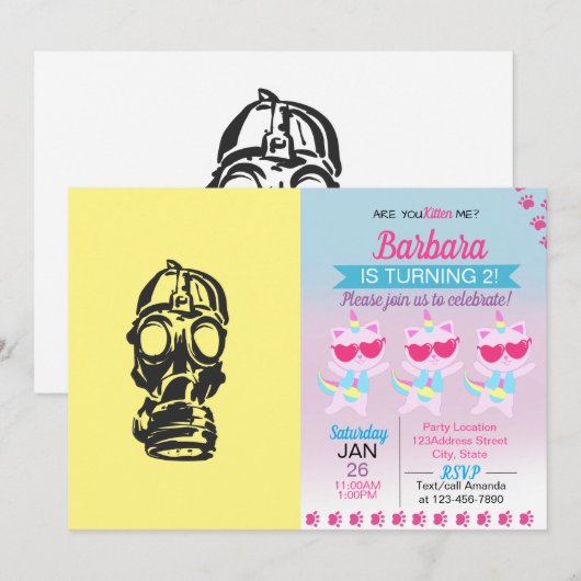 afbeelding van een schetsgasmasker kaart (Voorkant / Achterkant)