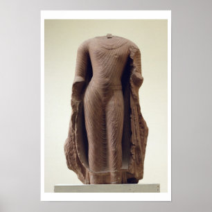 Afbeelding van een staande Boeddha, Jamalpur, Math Poster