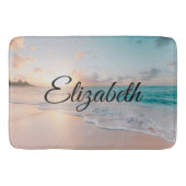 Afbeelding van een strand bij de zonnescherm badmat (Voorkant)
