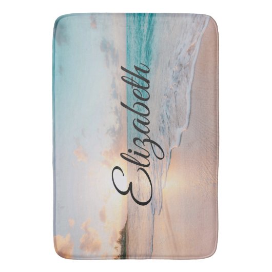 Afbeelding van een strand bij de zonnescherm badmat (Voorkant Verticaal)