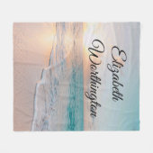 Afbeelding van een strand op zonsopgang fleece deken (Voorkant (Horizontaal))