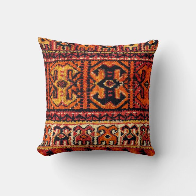 Afbeelding van een  tapijt. Indrukwekkende textuur Kussen (Voorkant)