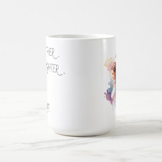 Afbeelding van een vader met zijn dochters in een koffiemok (Center)