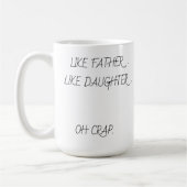 Afbeelding van een vader met zijn dochters in een koffiemok (Links)