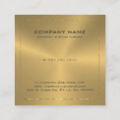 Afbeelding van een vierkant met een metalen goudra vierkante visitekaartje (Achterkant)