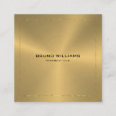 Afbeelding van een vierkant met een metalen goudra vierkante visitekaartje (Voorkant)