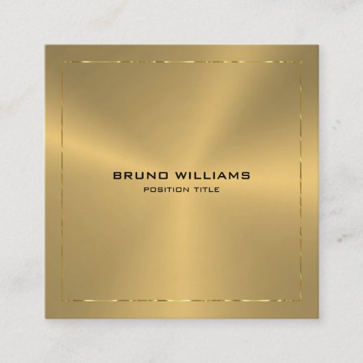Afbeelding van een vierkant met een metalen goudra vierkante visitekaartje (Voorkant)