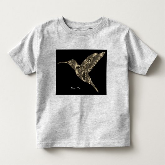 Afbeelding van een vogel Uw tekst Heathergrijs fij Kinder Shirts (Voorkant)